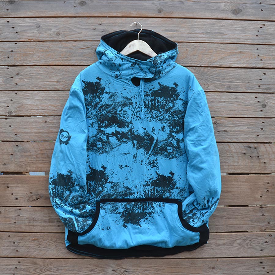 XLargeblack1 Men's XL reversible hoody in black/turquoise