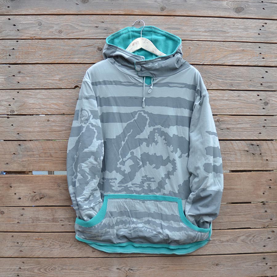 Front Men's reversible hoody size large in jade and grey