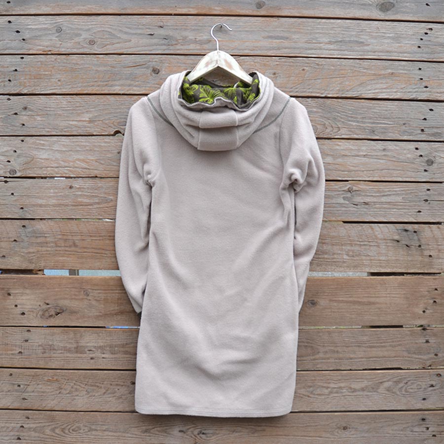 Back Women's hoody dress size 8 in natural and mocha