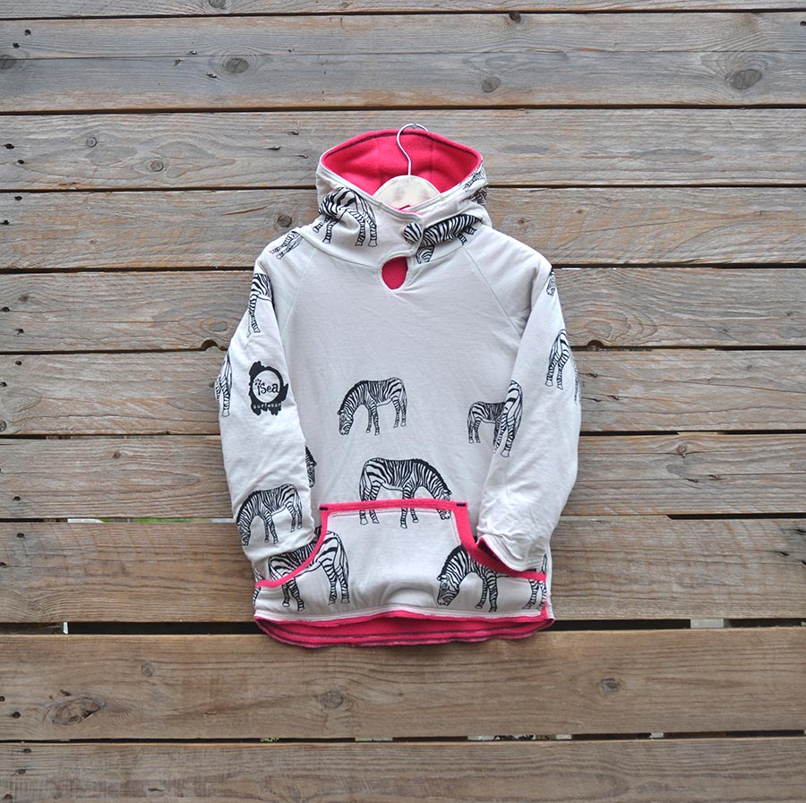 Front Age 10 Reversible hoody in pink/natural