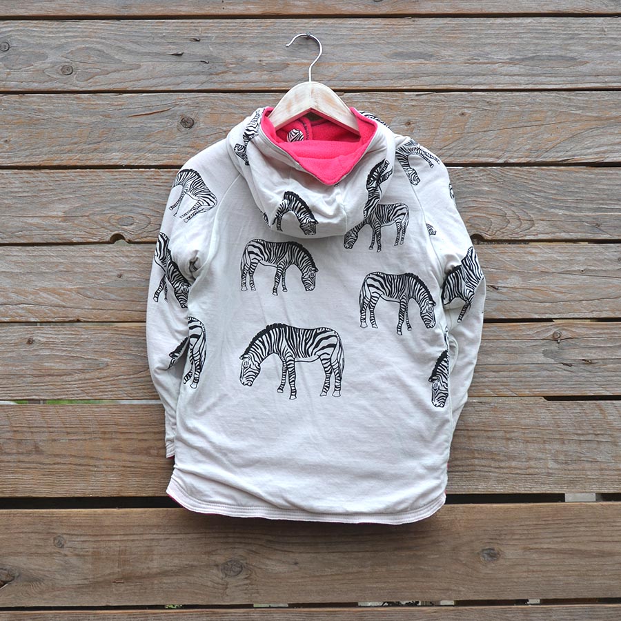 Back Age 10 Reversible hoody in pink/natural