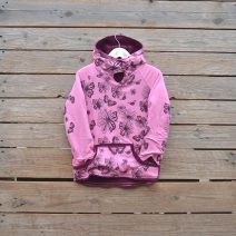 Kids Age 6 Reversible hoody in plum/pink