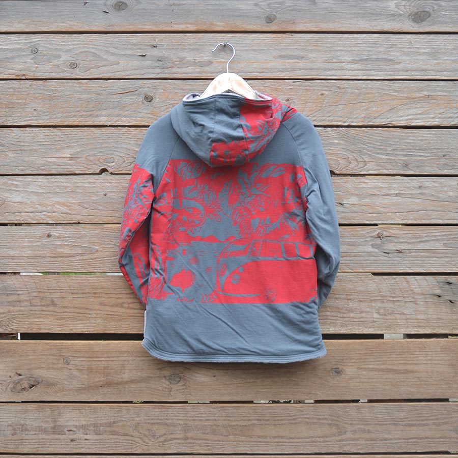 Back Kid's age 7 reversible hoody light/dark grey