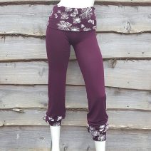 Printed fold over waist trousers