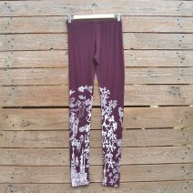 Printed leggings in plum/white