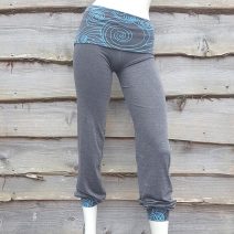 Printed fold over waist trousers