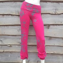 Printed fold over waist trousers