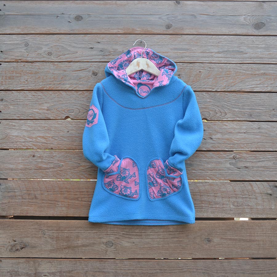 Front Hoody dress age 3 turquoise