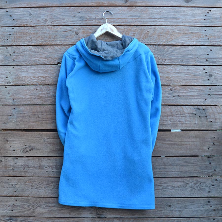 Back Hoody dress in turquoise/dark grey - size 14