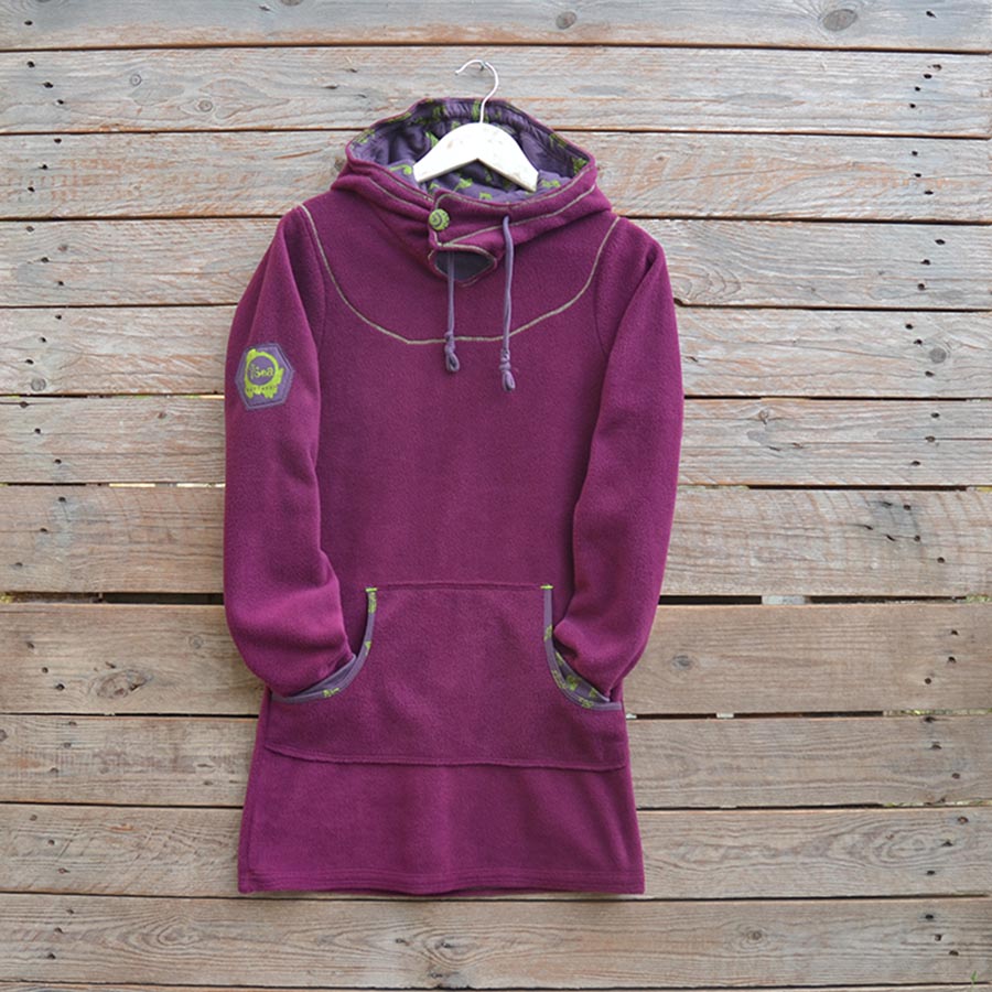 Front Hoody dress in plum/plum - size 8