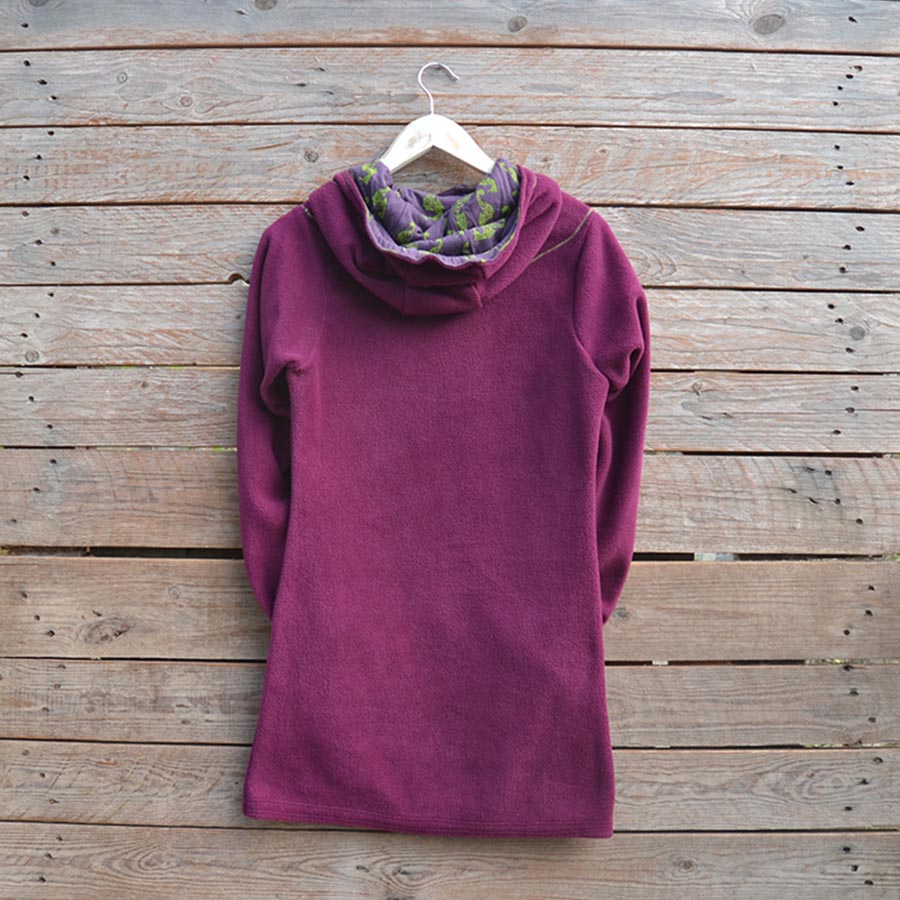 Back Hoody dress in plum/plum - size 8