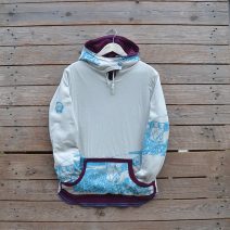 Women's reversible hoody in plum/natural - size 12