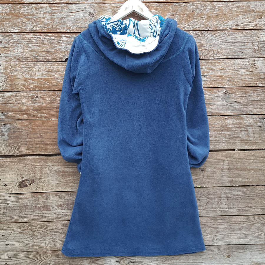 petrol - natural back Hoody dress, petrol