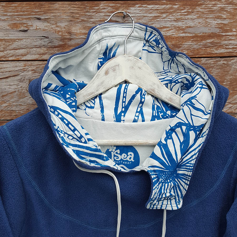 petrol - natural closeup Hoody dress, petrol/natural