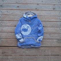 Kid's reversible hoody in light grey/royal