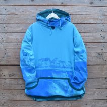 Men's reversible hoody in teal/turquoise