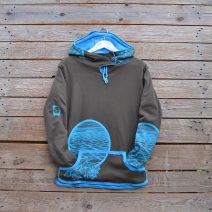 Women's reversible in turquoise/mocha