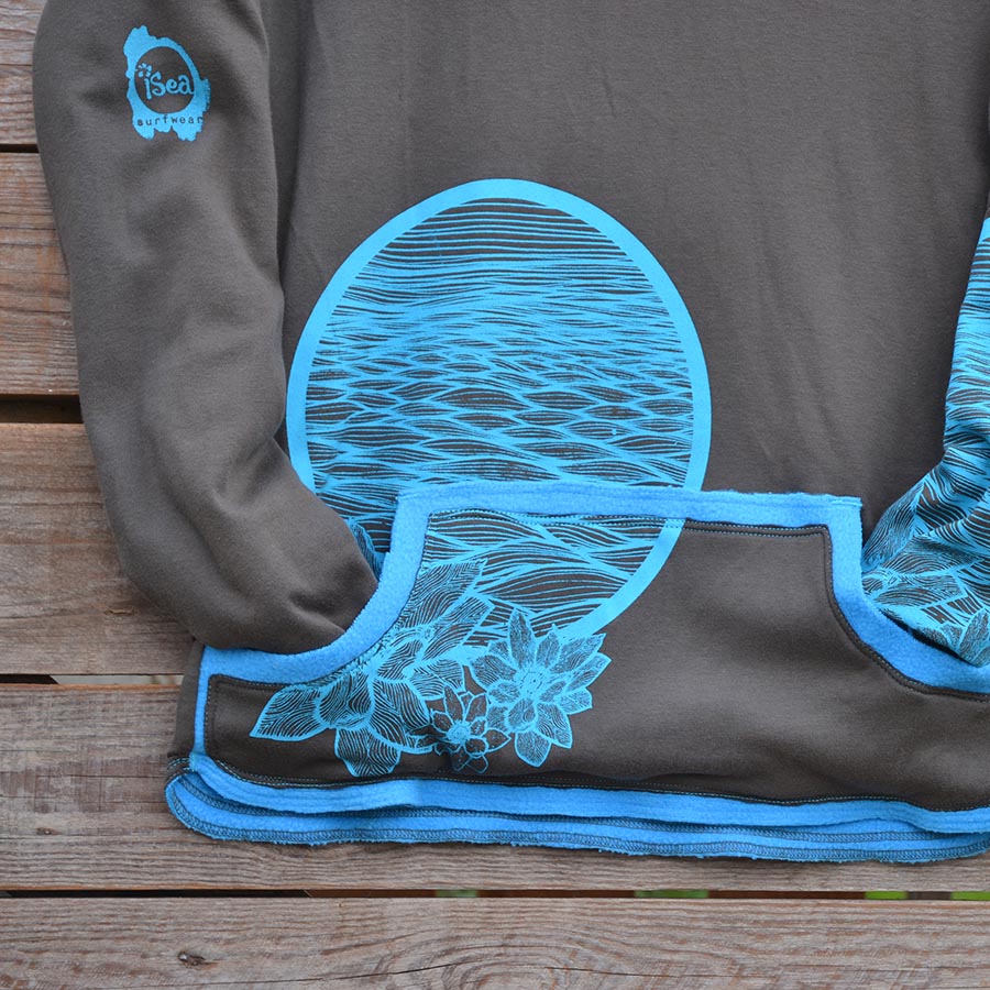 Jersey close up Women's reversible in turquoise/mocha