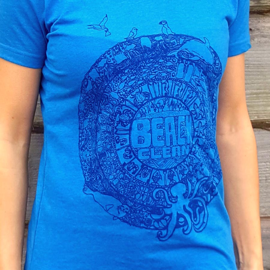 Beach clean slim fit t-shirt Slim fit t-shirt with beach clean design in blue