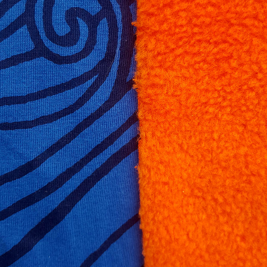Orange-royal Men's reversible hoody in orange/royal