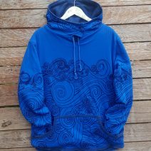 Men's reversible hoody in petrol/royal