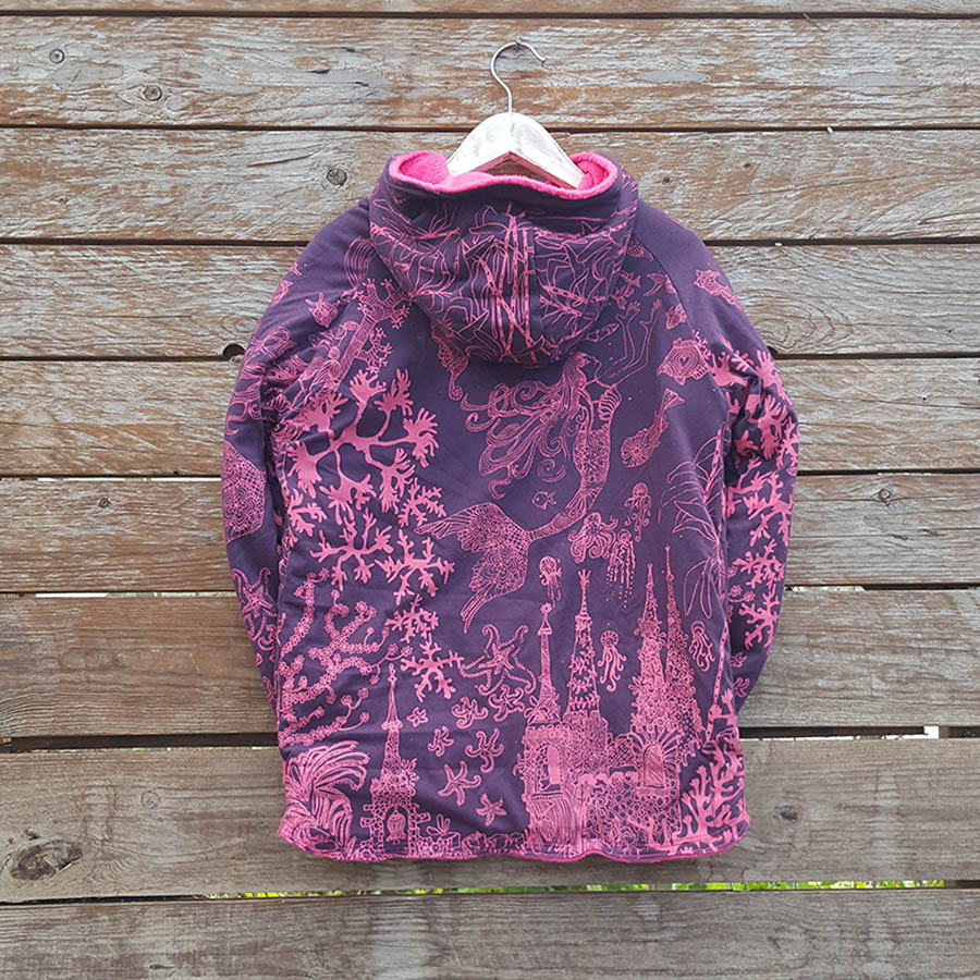 Kid's reversible hoody in pink/plum Kid's reversible hoody in pink/plum