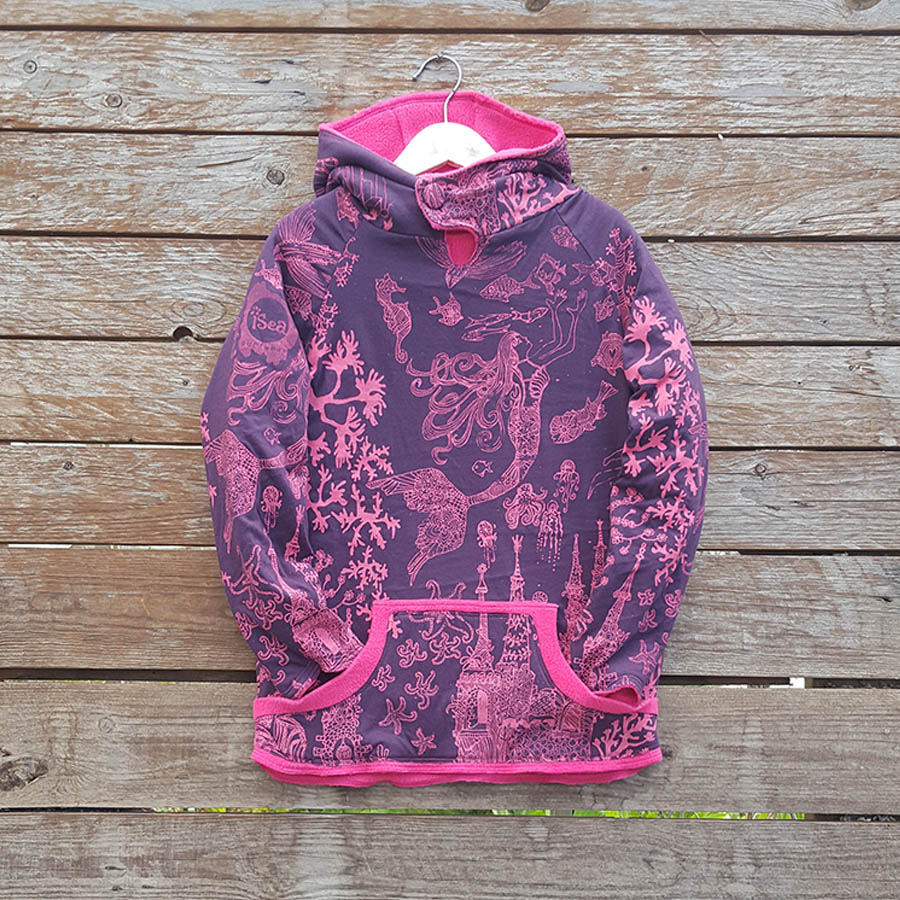 Kid's reversible hoody in pink/plum Kid's reversible hoody in pink/plum