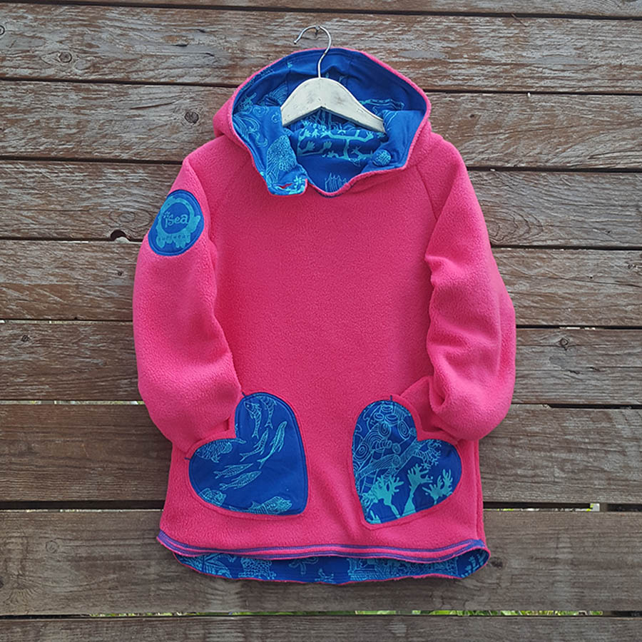 Kid's reversible hoody in sugar pink/royal - fleece Kid's reversible hoody in sugar pink/royal - fleece