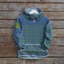 Kid's reversible hoody in light grey /dark grey - front