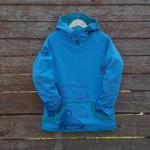 Kid's reversible hoody in jade/turquoise