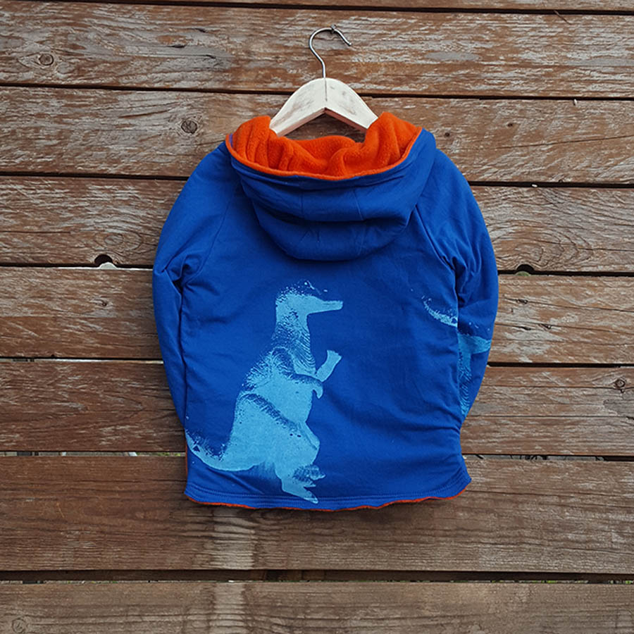 Kid's reversible hoody in orange/royal - Back Kid's reversible hoody in orange/royal - back