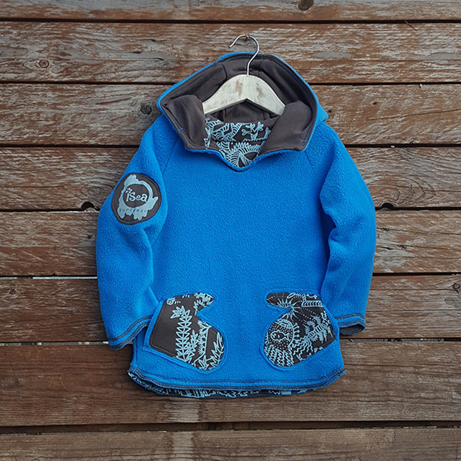 Kid's reversible hoody in turquoise/mocha Kid's reversible hoody in turquoise/mocha