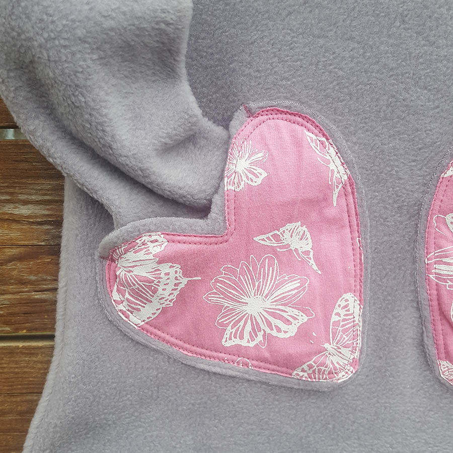 Girl's hoody dress in light grey/candy pink Girl's hoody dress in light grey/candy pink