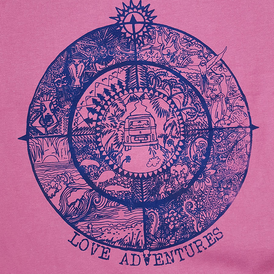 Women's organic t-shirt in raspberry - Love Adventures Women's organic t-shirt in raspberry - Love Adventures