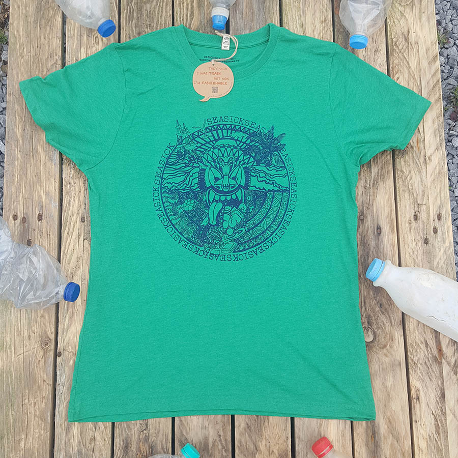 Recycled T-shirt with seasick design Recycled T-shirt with seasick design