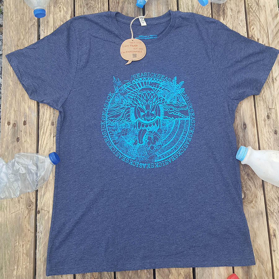 Recycled T-shirt with seasick design Recycled T-shirt with seasick design