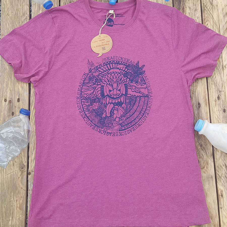 Recycled T-shirt with seasick design Recycled T-shirt with seasick design
